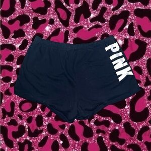 PINK Black Logo Lounge Shorts